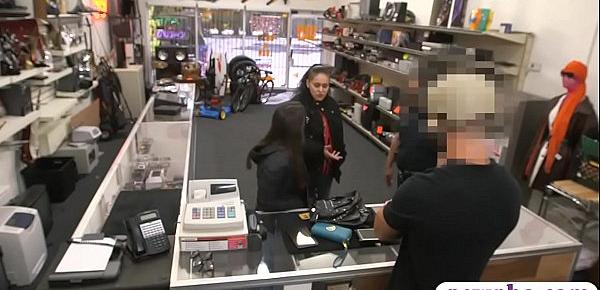  Horny pawn guy fucked woman with glasses at the pawnshop